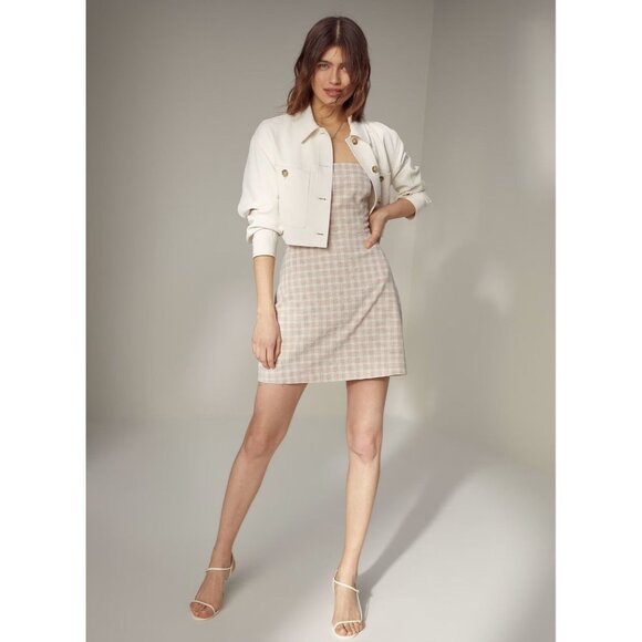 Aritzia WILFRED 90's Classic Red Floral Crepe Square Neck Mini Dress, Size 6 - Picture 9 of 13